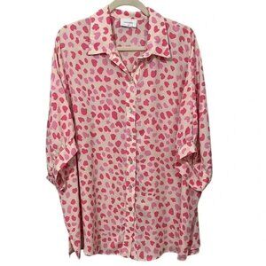 Adrienne Boxy Button Down Collared Blouse Top